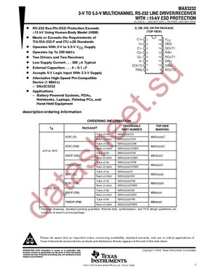 MAX3232IDBR datasheet  